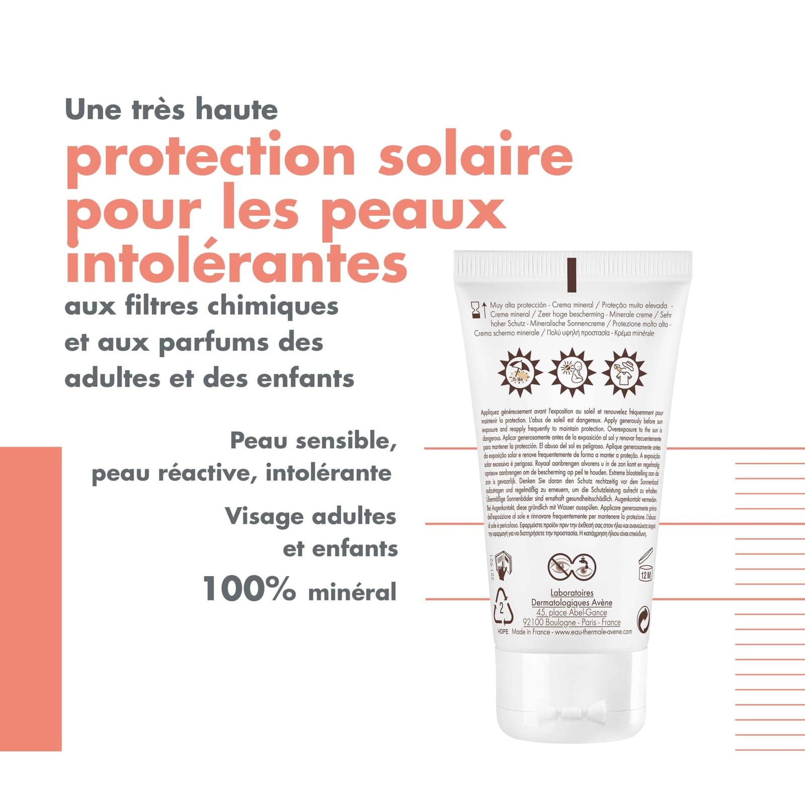 Avène Solaire Crème Minérale Très Haute Protection SPF50+ 50ml